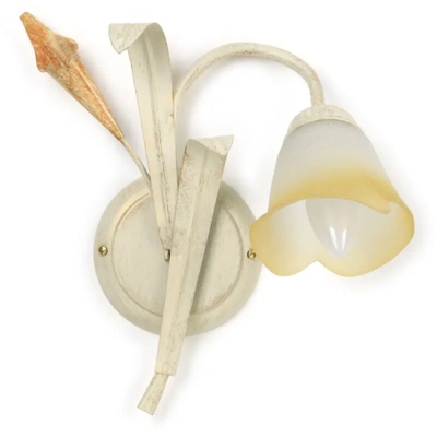 Applique da parete stile classico in metallo avorio spennellato oro. 1 luce - Onli