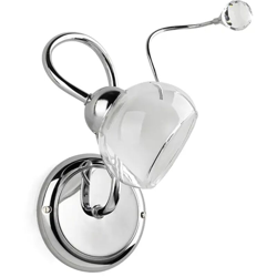 Applique 1 luce in metallo cromato lucido con paralume in vetro e sfera in cristallo - Onli características