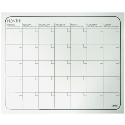 DESQ Lavagna Magnetica con Calendario Mensile 40x50 cm Bianca