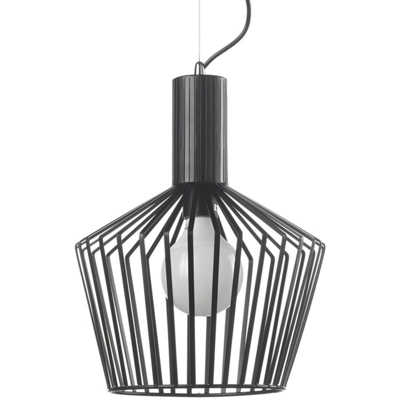 ONLI - Lampada a sospensione stile moderno industriale in metallo nero Forme geometriche minimal