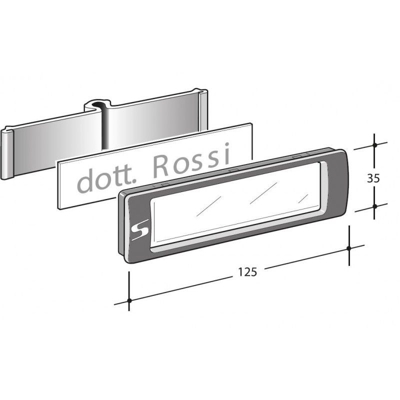 Kit vetrino portanome grigio Serenissima 90-029 per cassetta postale 125x35 per serie Serenissima - SILMEC