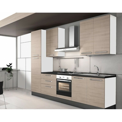 VV - Cucina a parete Valentini colore olmo astoria 300x60x216 cm