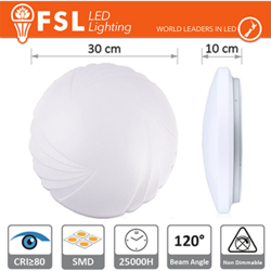 plafoniera decorativa conchiglia 120° 18 watt 220-240 volt A+ CE IP20 bianco freddo no lif flc05118w65kf - FSL en oferta