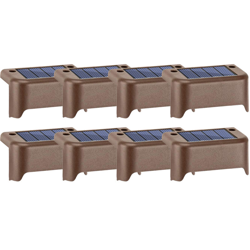 Luce calda del recinto delle scale del giardino solare, lampada del perno del percorso, 8PCS, caff - ASUPERMALL en oferta