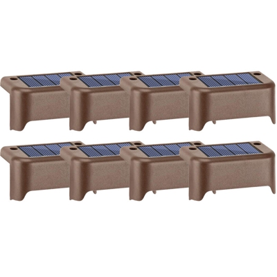 Luce calda del recinto delle scale del giardino solare, lampada del perno del percorso, 8PCS, caff - ASUPERMALL