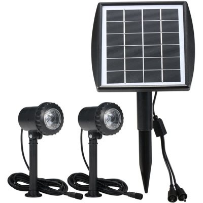 6V 1.8W LED Luci da giardino impermeabili ad energia solare Faretti da esterno Principale Doppio vialetto Prato Percorso Illuminazione da giardino