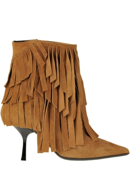 Elle fringed suede ankle boots