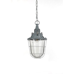 Lampada a sospensione lanterna stile industriale in metallo grigio - Onli características