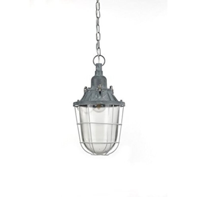 Lampada a sospensione lanterna stile industriale in metallo grigio - Onli