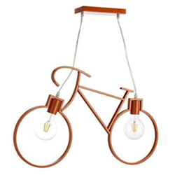 Lampada a sospensione bicicletta 2 luci in metallo. Arancione - Onli en oferta