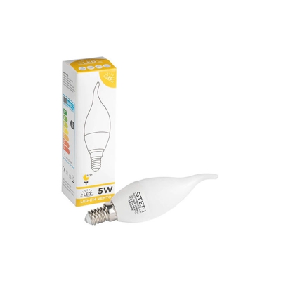 ONLI - Lampadina LED E14 vento / candela 5W, 3000K, luce calda