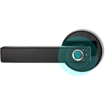 Ufoa Smart Fingerprint Keyless Lock Serratura di sicurezza wireless ricaricabile Serratura per porta in zinco Leva per serratura in lega adatta, nero