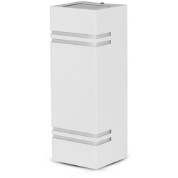 V-tac - lampada da parete 2 luci 220-240 volt CE GU10 IP44 bianco quadrato tec 630740 precio