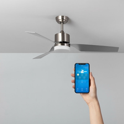 Ledkia - Ventilatore da Soffitto LED Smart Industrial CCT Selezionabile 15W Argento Selezionabile (Caldo-Naturale-Freddo)