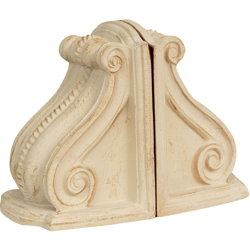Coppia fermalibri in legno finitura bianco anticato Made in Italy - BISCOTTINI en oferta