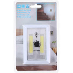 Bakaji - LUCE NOTTURNA 2XCOB 2W DA NOTTE BUIO SICUREZZA INTERRUTTORE REGOLABILE GRUNDIG en oferta