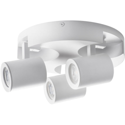 faretto parete laurin 220-240 volt 3 luci tondo CE GU10 IP20 bianco interno orientabile kan 29126 - KANLUX en oferta