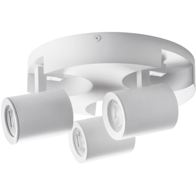 faretto parete laurin 220-240 volt 3 luci tondo CE GU10 IP20 bianco interno orientabile kan 29126 - KANLUX