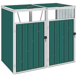 Copri Bidone Rifiuti Doppio Verde 143x81x121 Cm In Acciaio en oferta
