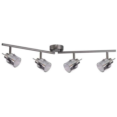 faretto parete eveli 220-240 volt 4 luci CE G9 IP20 argento interno orientabile kan 29103 - KANLUX