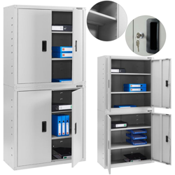 AREBOS Schedario Classificatore Armadio Per Ufficio Armadio Pratico Grigio en oferta