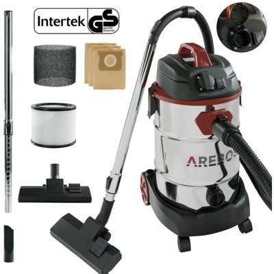 AREBOS Aspirapolvere industrial Aspirator a Secco e a Umido Aspirator 1600W 30L Rosso