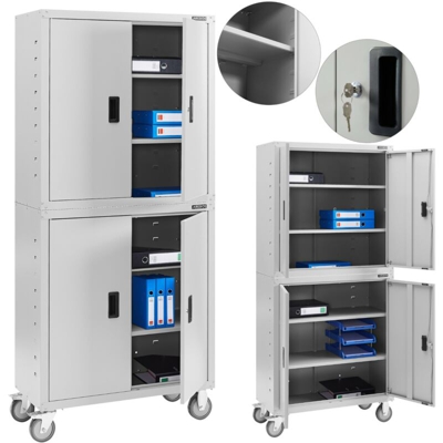 AREBOS Schedario Classificatore Armadio Per Ufficio Con Ruote Grigio