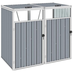 Copri Bidone Rifiuti Doppio Grigio 143x81x121 Cm In Acciaio precio
