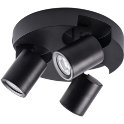 faretto parete laurin 220-240 volt 3 luci tondo CE GU10 IP20 interno nero orientabile kan 29127 - KANLUX características