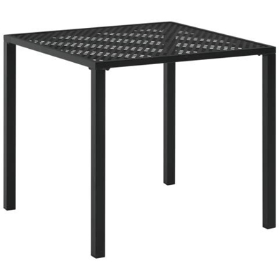 Tavolo Da Pranzo Per Esterni Acciaio 80x80x72cm A Rete Nera