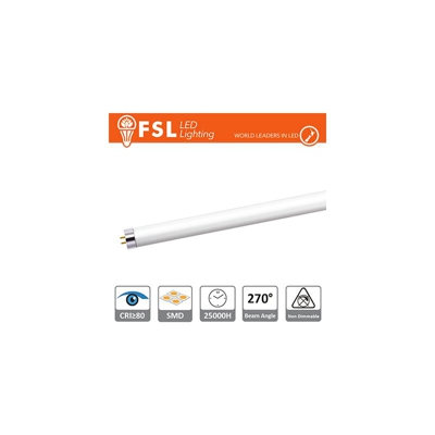 tubo neon led t5 vetro 8 watt 220-240 volt 265° 60 cm A+ CE G5 bianco naturale no lif flt58w40k06 - FSL
