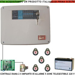 Imagen de Securvera - DIANA 2 CENTRALE ALLARME PER IMPIANTO ANTIFURTO 5 ZONE 1 BATTERIA 12 V 7,2 AH CHIAVE DÌ PROSSIMITÀ 5 TAG TRASPONDER LAN UNIVERSALE 503 al mejor precio Securvera - DIANA 2 CENTRALE ALLARME PER IMPIANTO ANTIFURTO 5 ZONE 1 BATTERIA 12 V 7,2 AH CHIAVE DÌ PROSSIMITÀ 5 TAG TRASPONDER LAN UNIVERSALE 503 en oferta