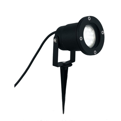 I-akron-pr - faretto tondo alluminio nero con picchetto gu10 - GT LUCE