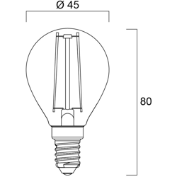 lampada led filamento e14 sfera 4w luce naturale 840 duralamp lf2p454n características
