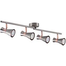 Kanlux - faretto parete mileno 220-240 volt 4 luci CE GU10 IP20 argento ramato interno orientabile kan 29119 en oferta