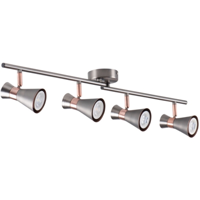 Kanlux - faretto parete mileno 220-240 volt 4 luci CE GU10 IP20 argento ramato interno orientabile kan 29119