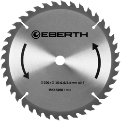 Eberth - Lama Sega Circolare TCT per Xilografie (200 x 2,4 x 16 mm, 40 Denti, Carburo di Tungsteno) precio