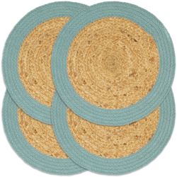 Vidaxl - Tovagliette 4 pz Naturale e Verde 38 cm in Juta e Cotone precio