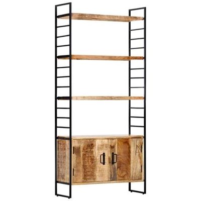 Libreria A 4 Livelli 80x30x180 Cm In Legno Di Mango Grezzo