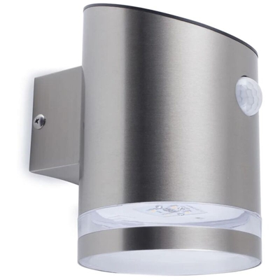 Smartwares Applique Solare con Sensore PIR Argento 5000.701
