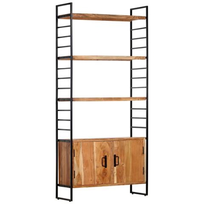 Libreria A 4 Livelli 80x30x180 Cm In Legno Massello Di Acacia