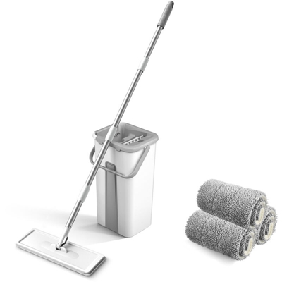 Set mop piatto girevole G130 beige + 3 panni - ASUPERMALL