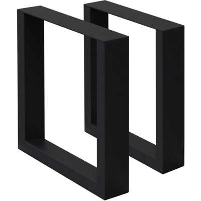 2x Struttura tabella base gambe del tavolo piedini tavoli acciaio nero 30x43cm - ECD GERMANY