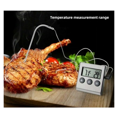 Sunlux - TERMOMETRO E TIMER DIGITALE A SONDA X CARNI PROGRAMMABILE - FORNO E BARBECUE