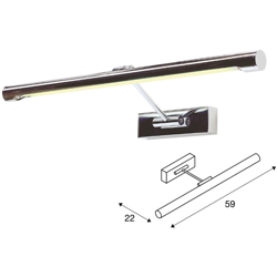 slv ltb 146582 applique lampada parete quadri specchi cromo fluo 13w 59cm - LTB SLV en oferta