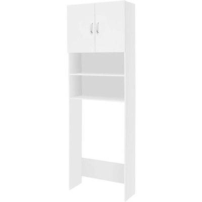 Mobile bagno da incasso lavatrice armadio pensile bianco190x62,5 cm con ripiani - ECD GERMANY