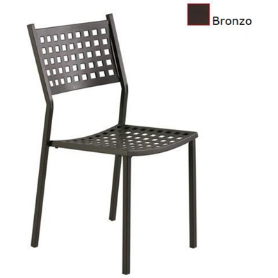 Sedia Da Giardino In Metallo Zincato Alice Impilabile - Alice Impilabile Bronzo