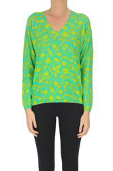 Flower print pullover en oferta
