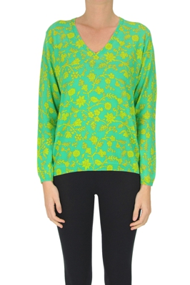 Flower print pullover