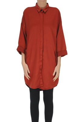 Viscose and linen parka